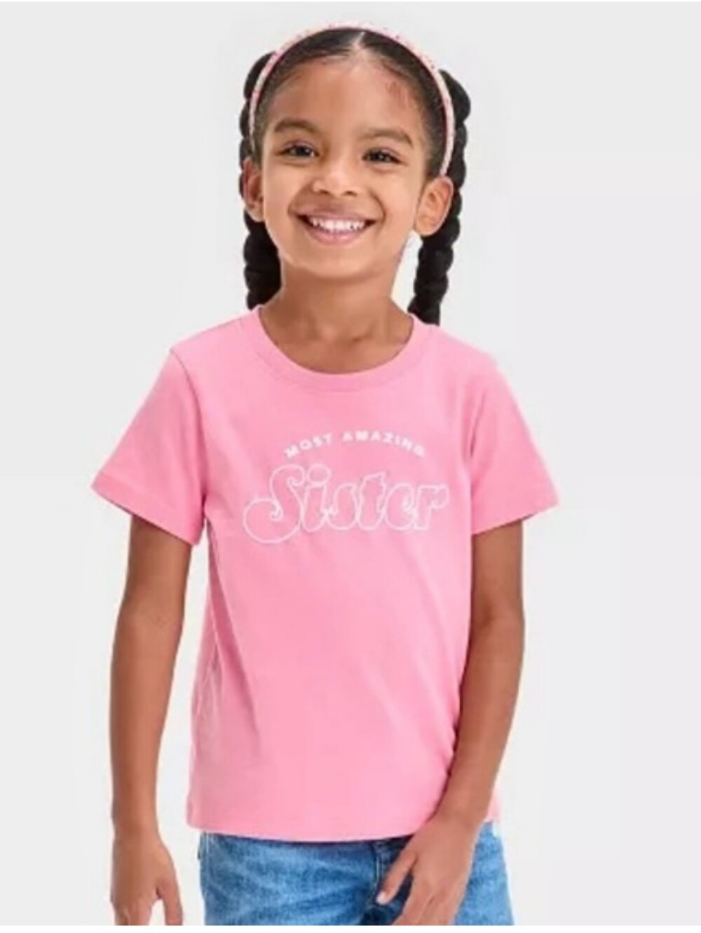 New Cat & Jack Pink "Most Amazing Sister" Short Sleeve Tee